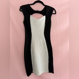 Black and white bodycon dress